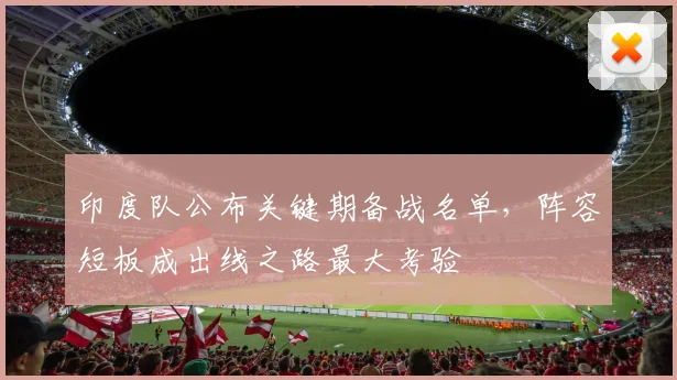印度队公布关键期备战名单，阵容短板成出线之路最大考验
